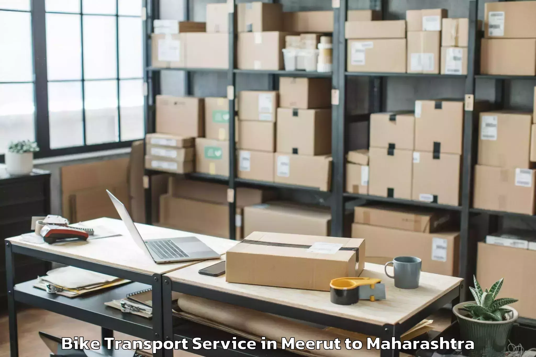 Expert Meerut to Dy Patil Vidyapeeth Mumbai Bike Transport